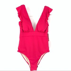 NWT Chelsea 28 Bright Pink Ruffle One Piece